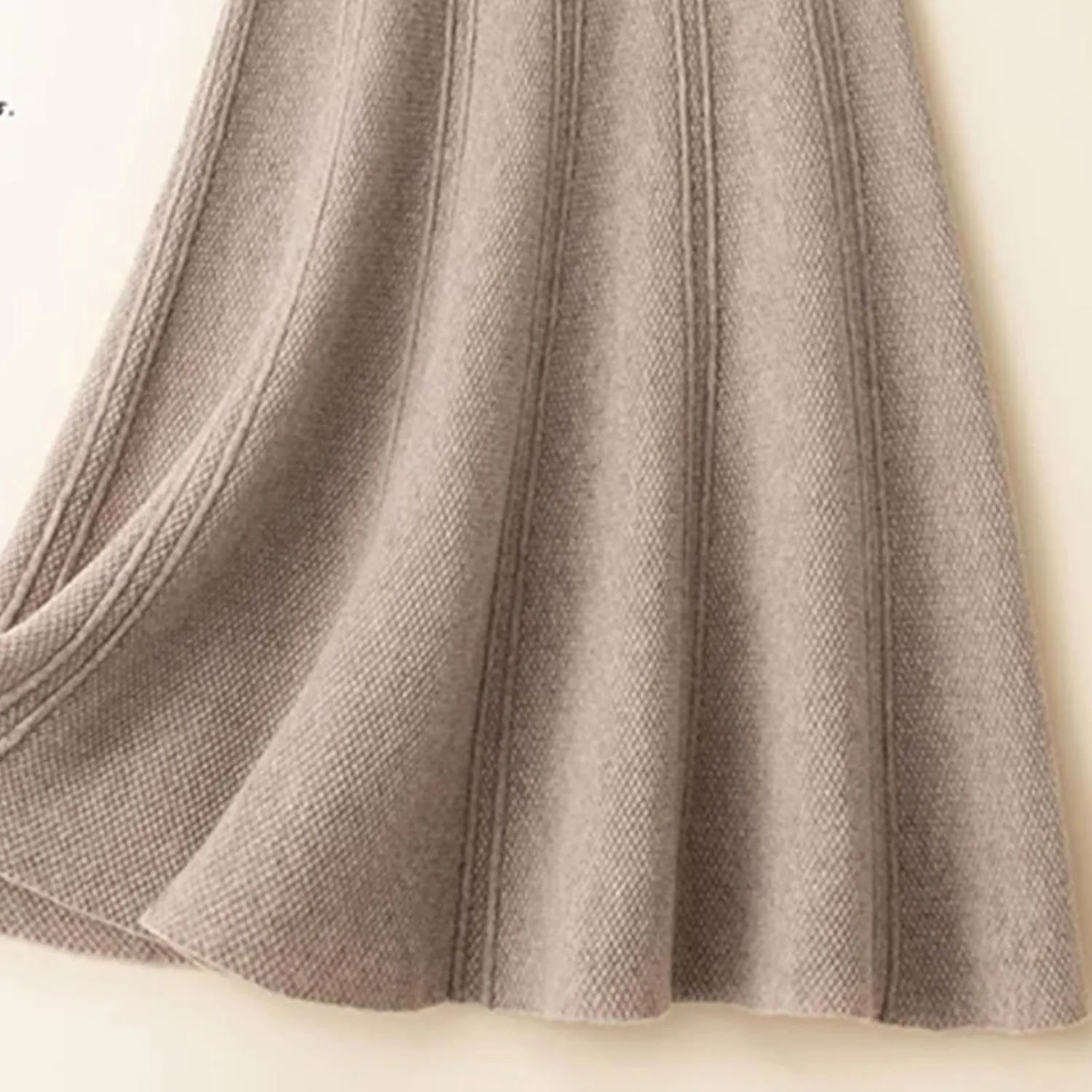100% Merino Wool Skirt Women's High Waist Knitted Umbrella Skirt Autumn and Winter Skirt
