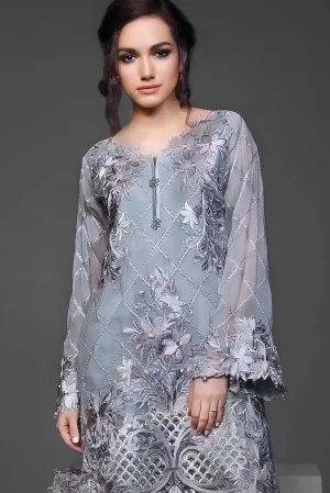 Anaya Festive Chiffon Collection – Silver Green