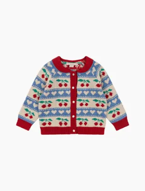 Belou Knit Cardigan in Cherry Stripe