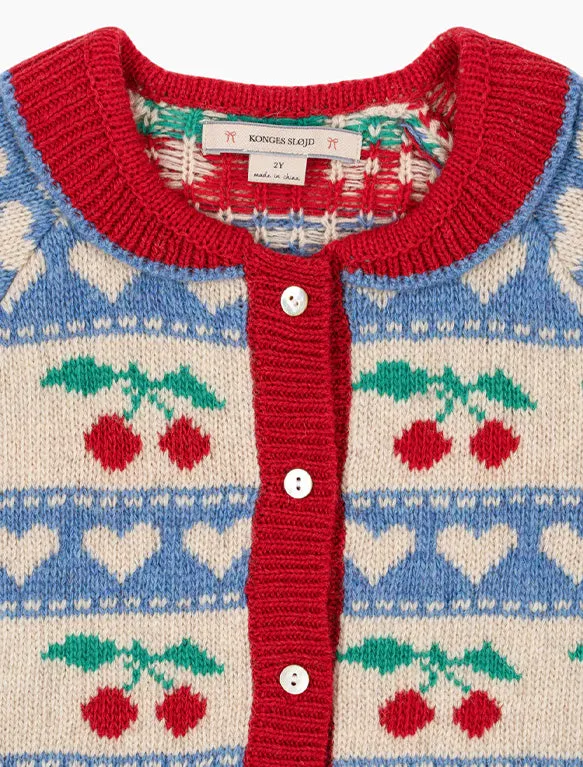 Belou Knit Cardigan in Cherry Stripe