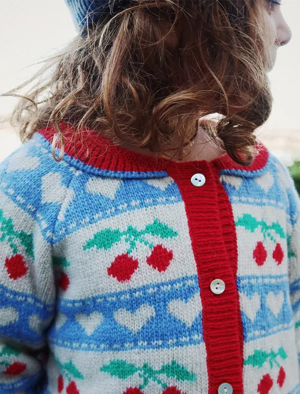 Belou Knit Cardigan in Cherry Stripe
