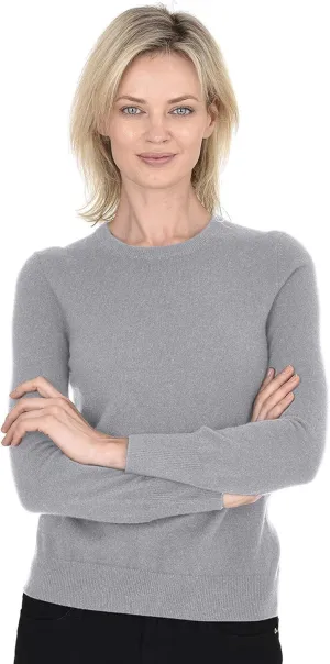 Cashmeren Womens Basic Crewneck Sweater 100% Pure Cashmere Long Sleeve Round Neck Pullover