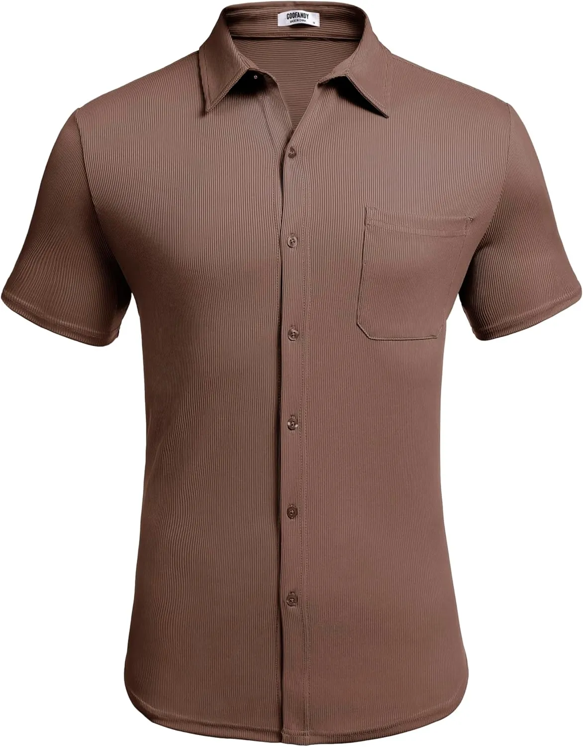 COOFANDY Men's Short Sleeve Wrinkle Free Knit Polo Shirt Causal Button Down Summer Camp Beach Shirts