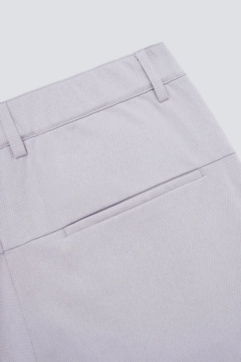 CottonSTRETCH Lightweight Knit Smart Pants  | Light Grey GYE126