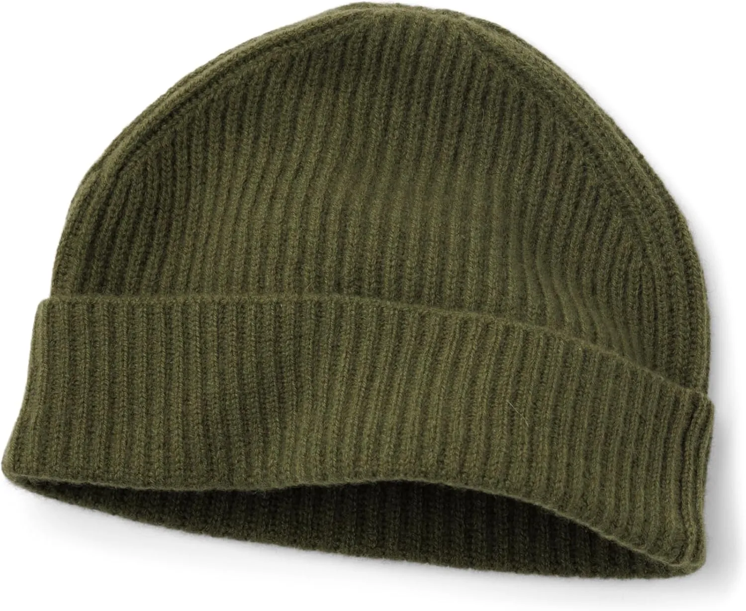 Fishers Finery Men's 100% Pure Cashmere Ribbed Cuffed Hat; Ultra Plush