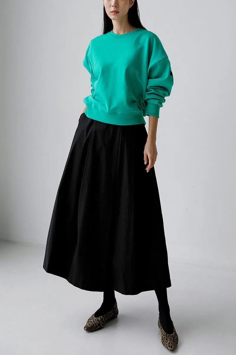 Girlary-shop 2000s fashion New Elastic Waist Skirt Women's A- line Skirt Mid-Length Fashion Casual Skirt Versatile Large Swing Temperament Loose Skirt