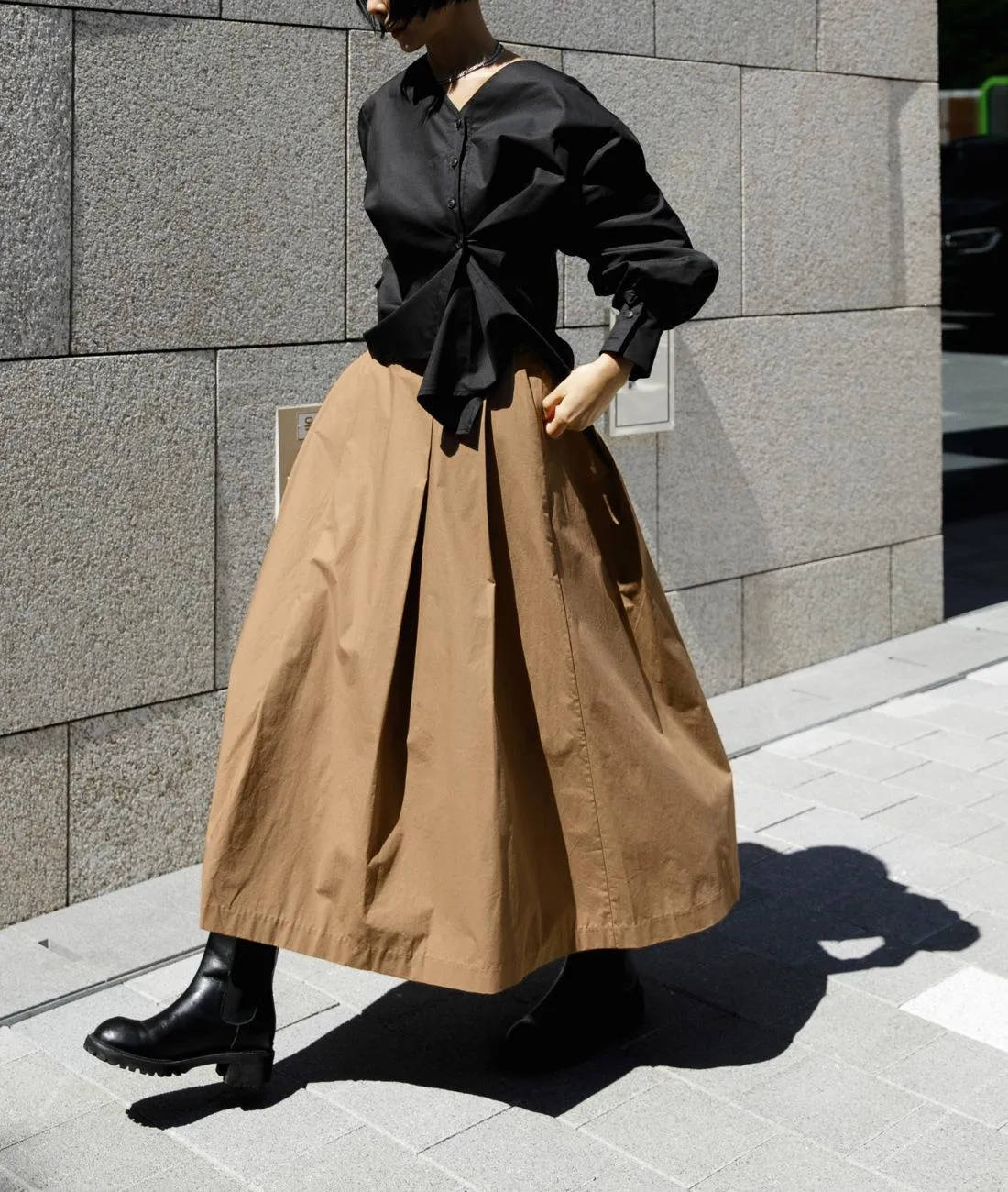 Girlary-shop 2000s fashion New Elastic Waist Skirt Women's A- line Skirt Mid-Length Fashion Casual Skirt Versatile Large Swing Temperament Loose Skirt