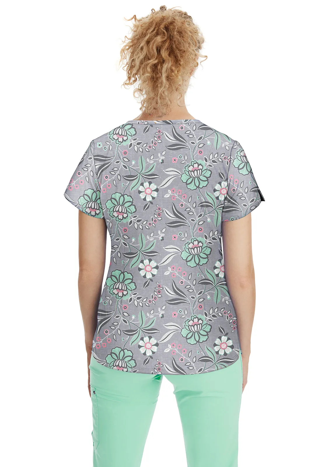 HH Premiere Label - Women's Cool Mint Isabel Print Scrub Top