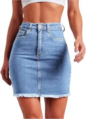 Jean Skirts for Women Denim High Waisted Short Mini Skirt Casual Summer Frayed Hem Cute Jeans Skirts 2025