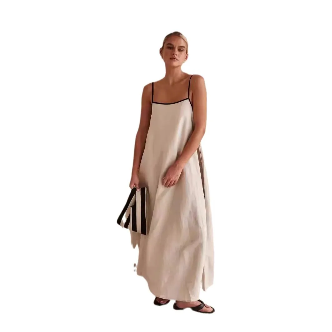 Joskaa Fashion Color Contrast Style Sling Swing Dress
