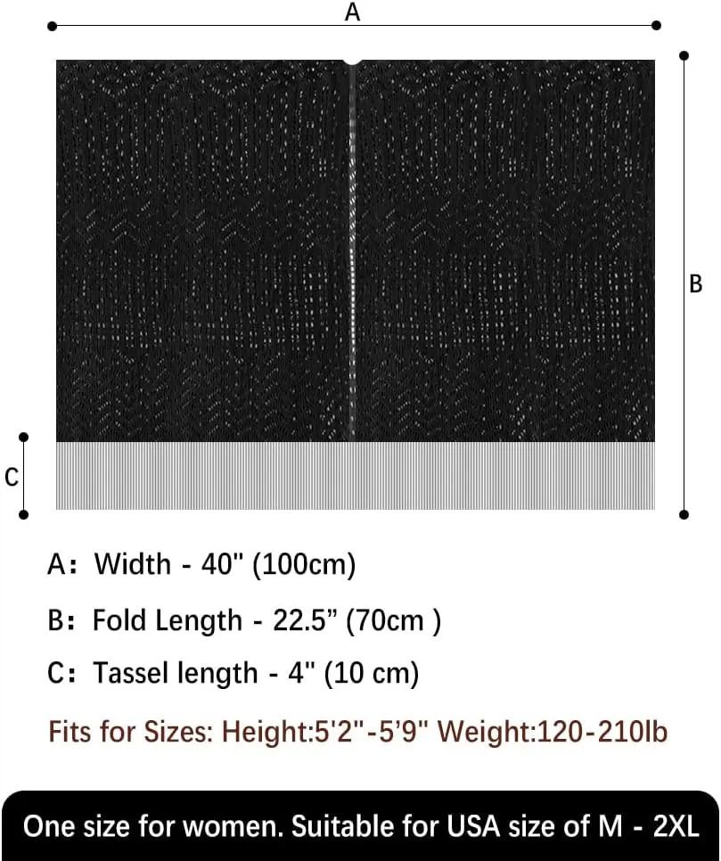 Knit Shawl Wraps Tassel Open Front Poncho Cape for Women, Ladies Fringed Knitted Cardigan for Fall Winter