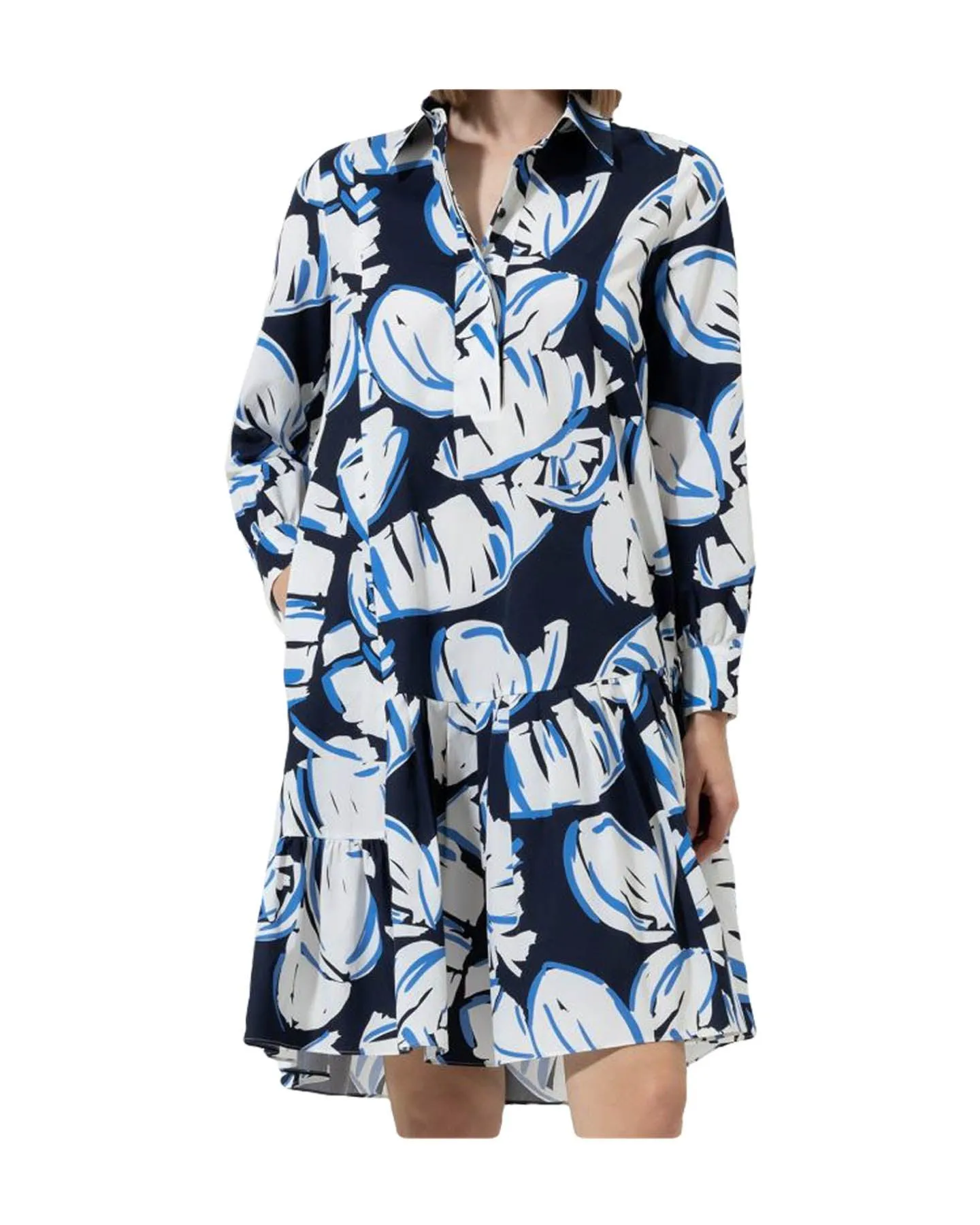 Leaf Print Polo Dress