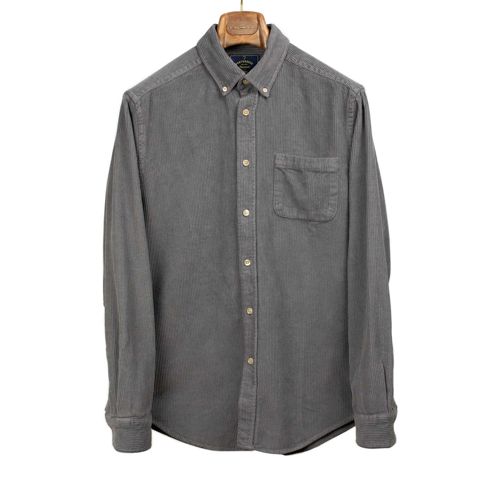 Lobo shirt in anthracite grey heavy cotton corduroy (Restock)