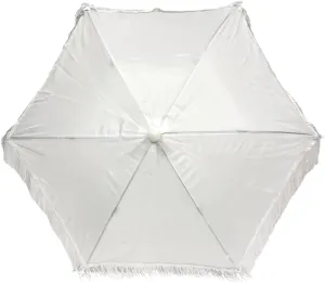 Mardi Gras Spot White Umbrella with Fringe 14.5" (Each)