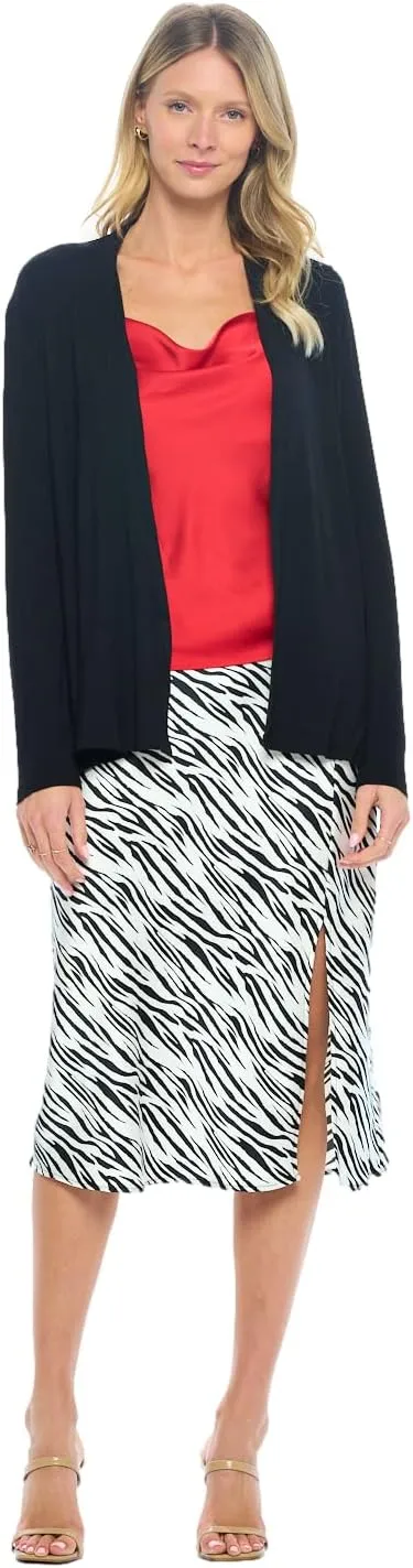 Women Casual Open Front Long Sleeve Lightweight Softest Viscose Made from Bamboo Cardigan