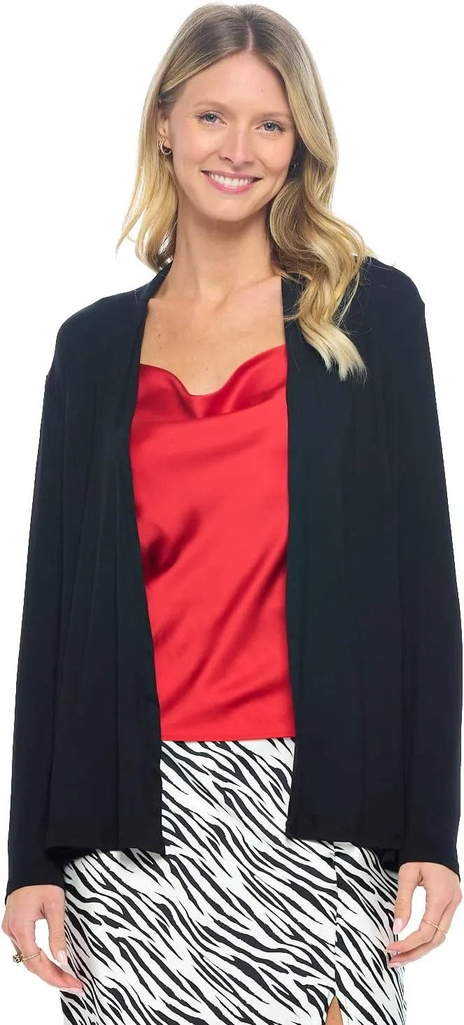 Women Casual Open Front Long Sleeve Lightweight Softest Viscose Made from Bamboo Cardigan