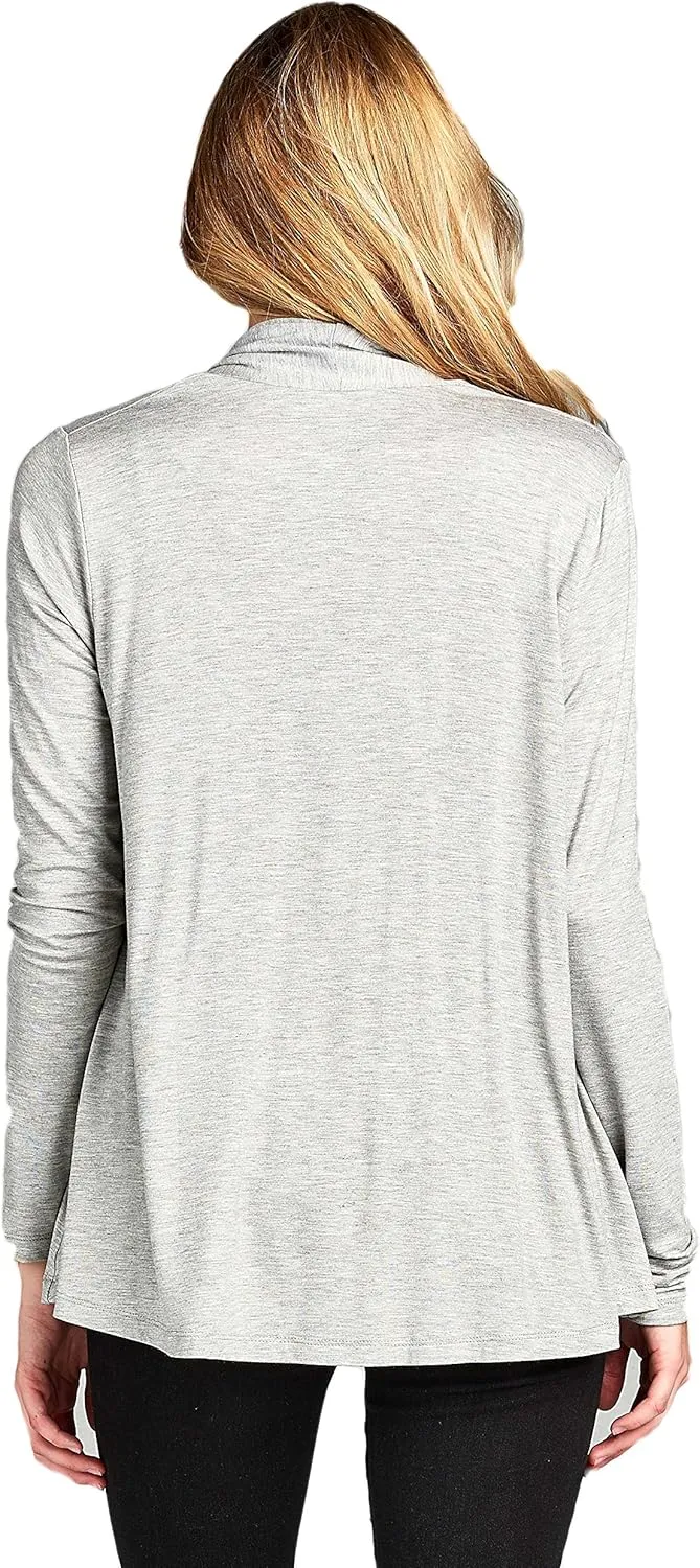 Women Casual Open Front Long Sleeve Lightweight Softest Viscose Made from Bamboo Cardigan