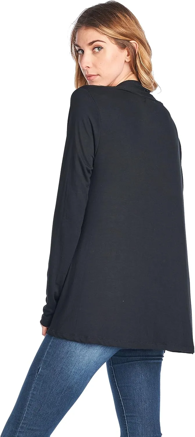 Women Casual Open Front Long Sleeve Lightweight Softest Viscose Made from Bamboo Cardigan