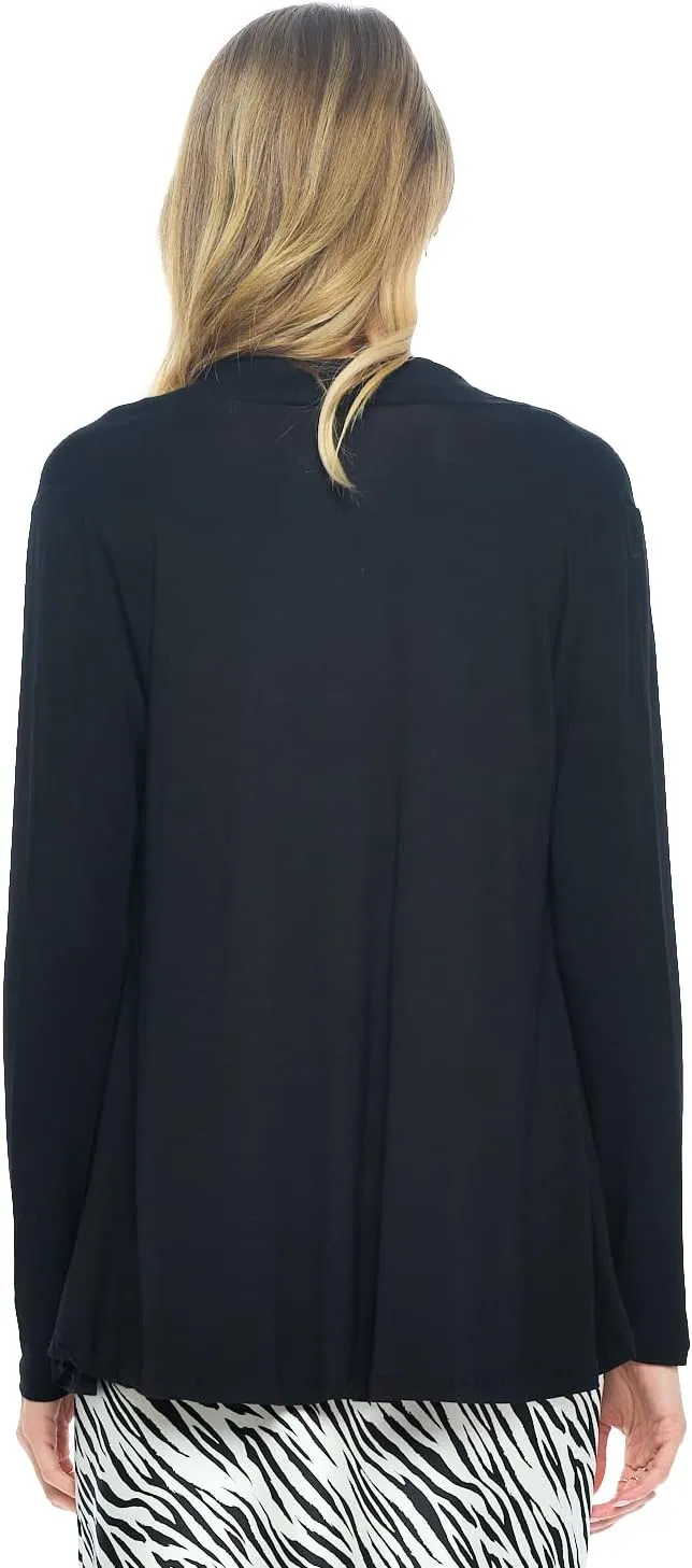 Women Casual Open Front Long Sleeve Lightweight Softest Viscose Made from Bamboo Cardigan