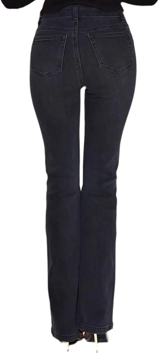 Women's Casual Straight Leg Jeans High Waist Stretchy Classic Denim Pants with Pocket