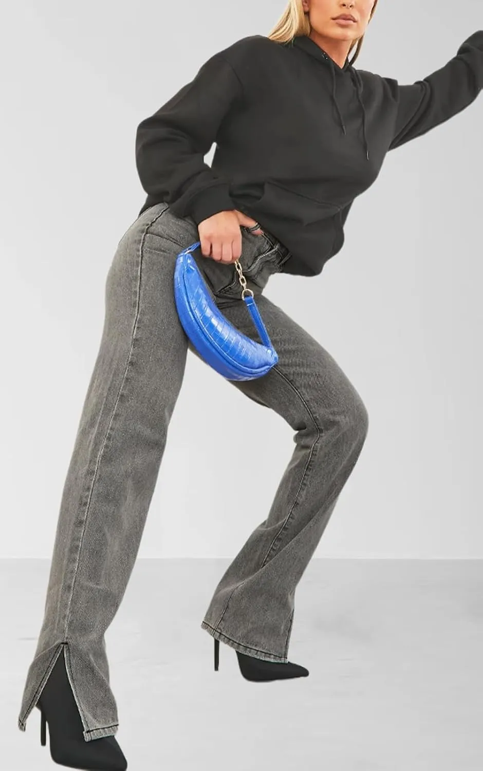 Women's Casual Straight Leg Jeans High Waist Stretchy Classic Denim Pants with Pocket