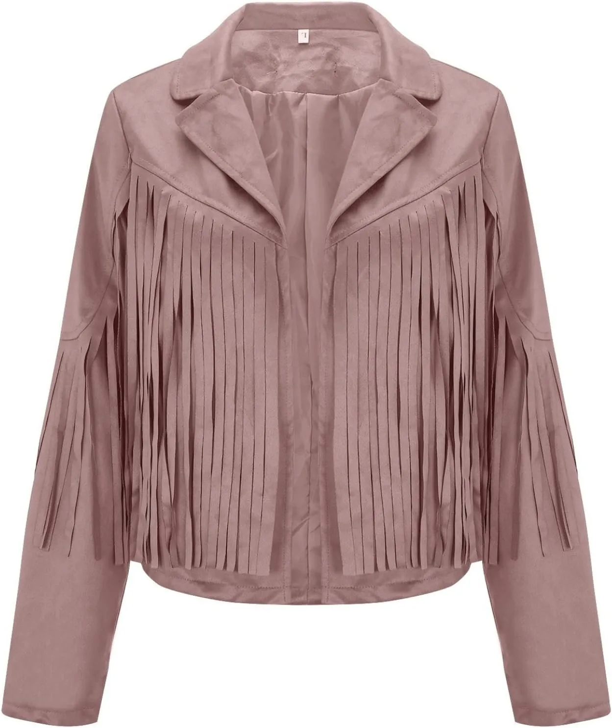Womens Fringe Jackets Plus Size Faux Suede Coat Fashion Long Sleeve Cardigan Vintage Western Hippie Clothes